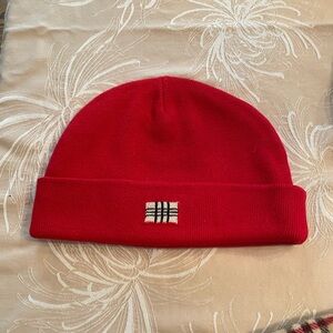 Burberry Red Knit Beanie for Kids